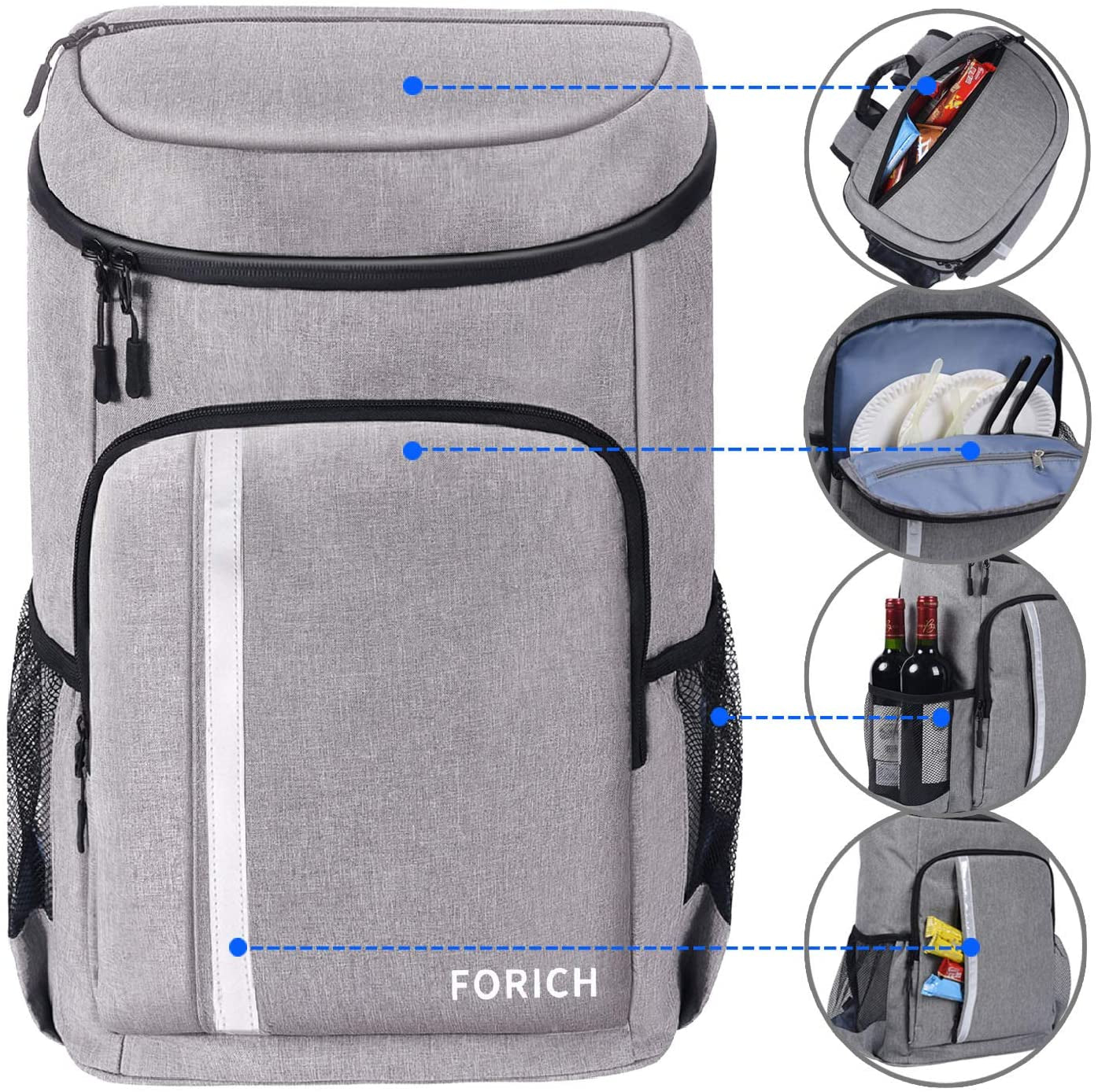 Insulated Leakproof Backpack Cooler Bag for Men and Women - Waterproof, Lightweight, and Soft - Ideal for Work, Lunch, Picnics, Camping, Hiking - Fits 30 Cans